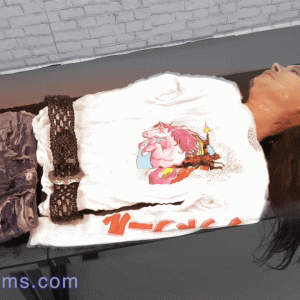 Woman melting on table